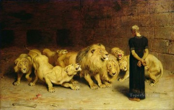 Artworks in 150 Subjects Painting - Daniel In The Lions Briton Riviere beast